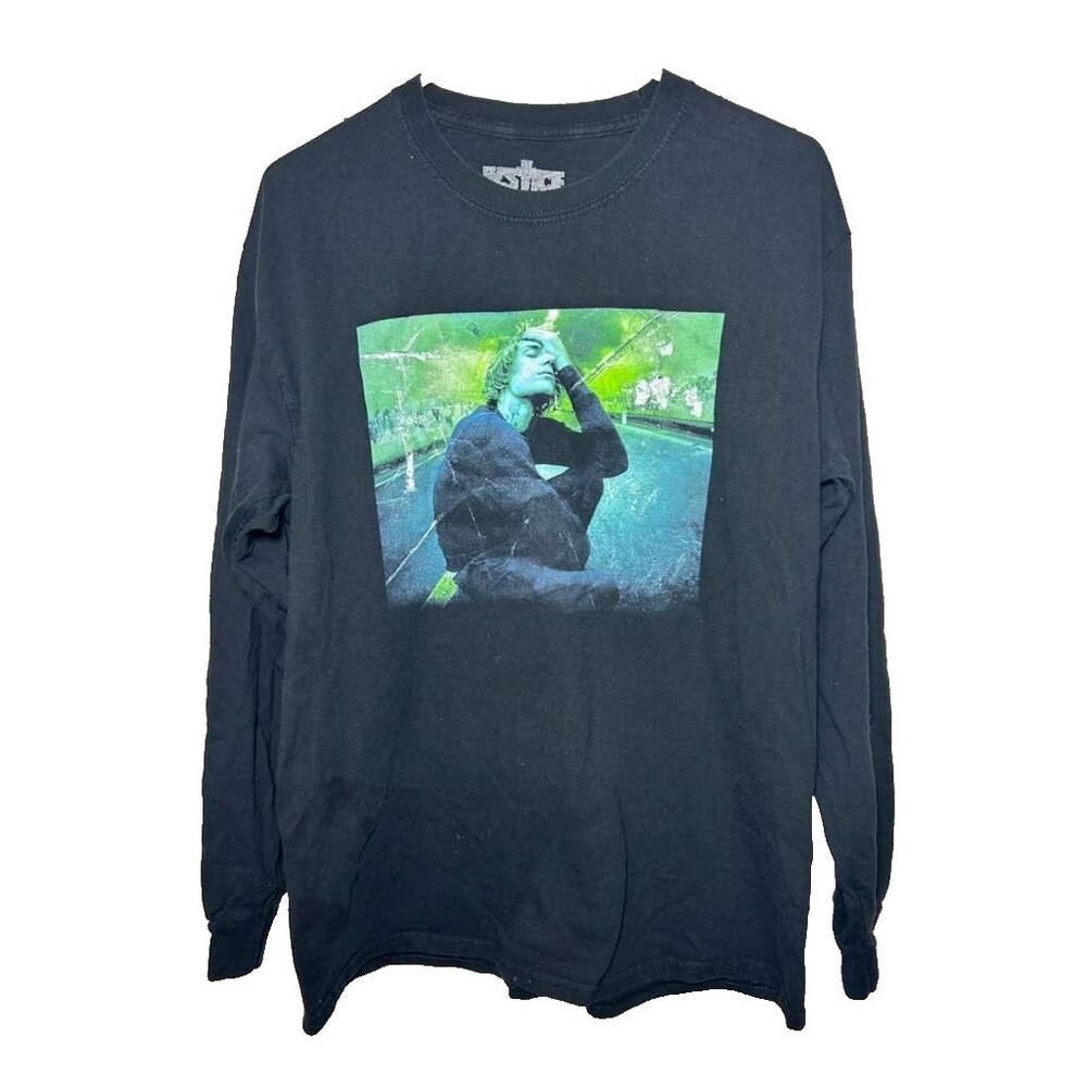 Justice Justin Bieber Tour Long Sleeves Shirt Men's Large Black Cotton Concert